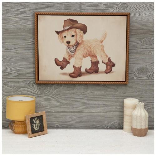 Cowboy Puppy Canvas Wall Decor