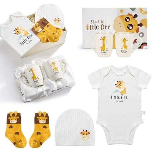 AW BRIDAL Baby Gift Baskets Boys Girls Shower, Giraffe Gender Reveal Gifts