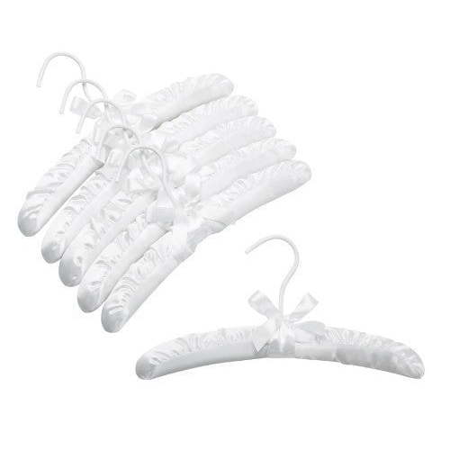 12" Children's Satin Padded Hangers (White)