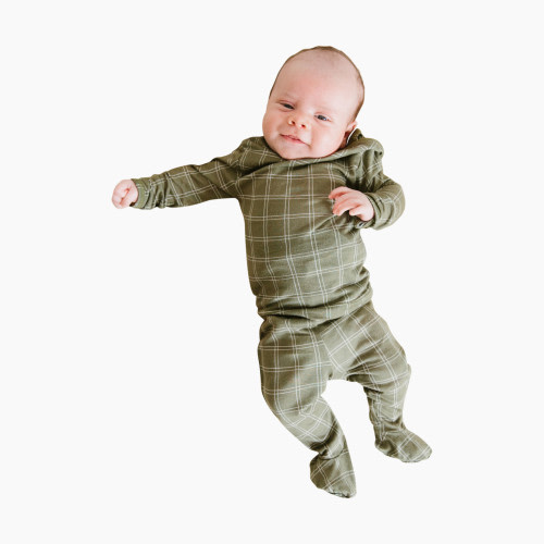 Solly Baby Layette Sleeper - Olive Grid, 0-3 Months