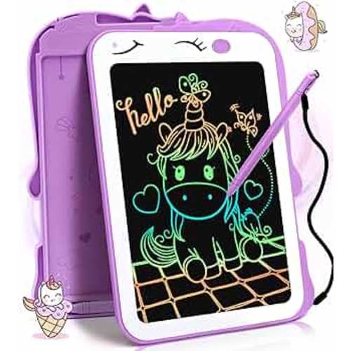 LCD Writing Tablet Kids Toys for Girls Boys Age 2-3 Gift Ideas, Unicorn Colorful Doodle Scribble Board Educational Learning Toys for Children Age 3 4 5 6 7 8, Toddler Drawing Pad Travel Toys