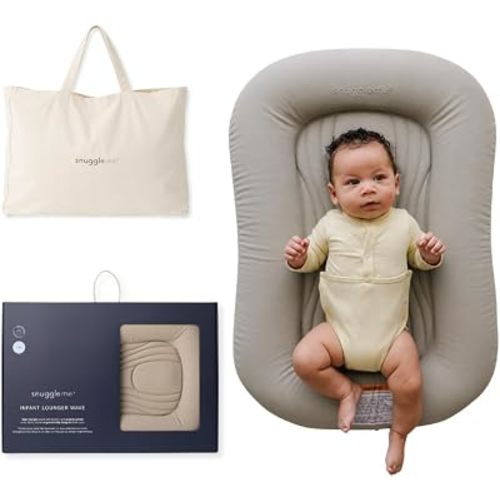 Snuggle Me Wave Organic Infant Baby Lounger, Ergonomic CSPS Compliant Nest (Birch)