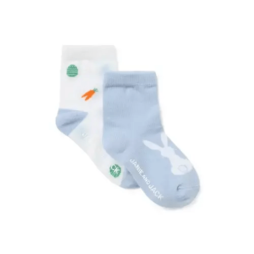 Baby White Easter Icon And Bundle Blue Bunny Baby Bunny And Easter Icon Sock 2-Pack by Janie and Jack