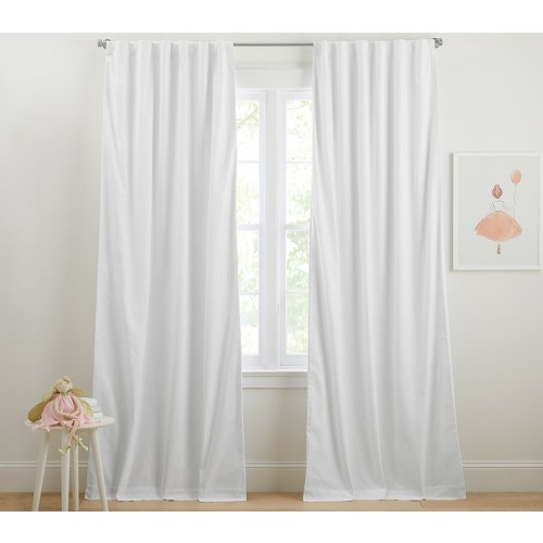 Pottery Barn Kids - Quincy Cotton Canvas Noise Reducing Blackout Curtain - 2 pack - White