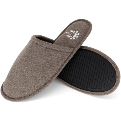 Women's Memory Foam Cotton Washable Slippers with Travel Bag Size 7-8