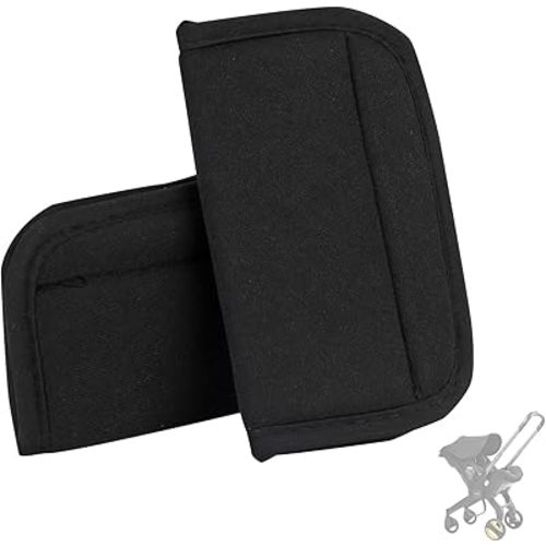 Car Seat Shoulder Pads Compatible with Doona, Ultra Soft and Breathable Grid Fabric, Protect Neck and Shoulder Strap Covers, Easy to Install, Straps Pads for Car Seat and Stroller, Black