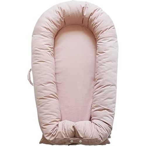 CooCooBaby Deluxe Infant Lounger, Baby Nest Cover for Baby Girls & Boys, Newborn Essentials for Baby 0-12 Months, 100% Cotton (DustyRose)