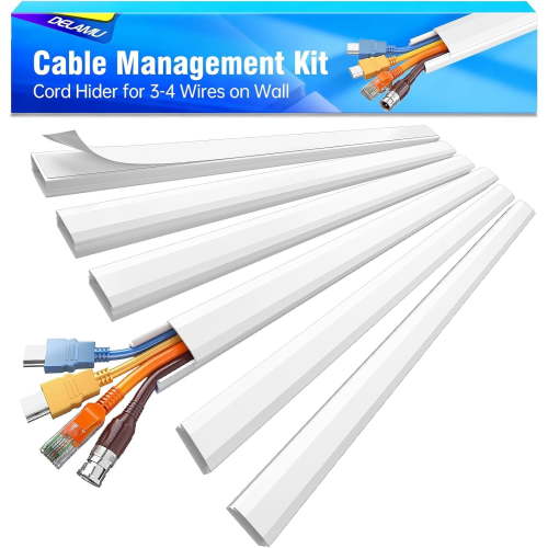 Cord Cover, LazySpin 85" Cord Hider for Wall Mounted TV, Hide TV Wires on Wall, White
