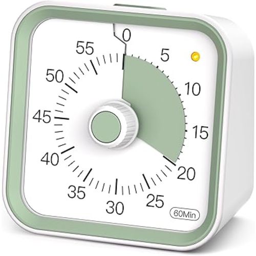 Visual Timer for Kids, Countdown Timer with Pause Function, White