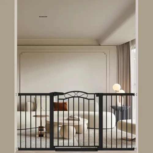 FairyBaby Arch-Shaped Walk Through Baby Gate With 23.5" Extra Wide Walk Through Door