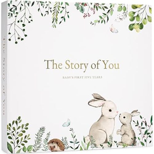 Keepsake Memory Book for Baby Boy or Girl – Timeless First 5 Year Baby Book – A Milestone Book to Record Every Event from Birth to Age 5 – Gender Neutral Journal Scrapbook Photo Album