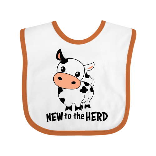 Inktastic New to the Herd Cute Cow Boys or Girls Baby Bib
