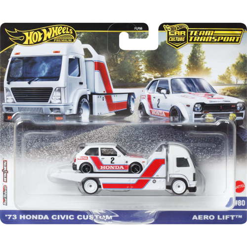 Hot Wheels Team Transport Truck & Race Car, Gift for Racing Collectors
