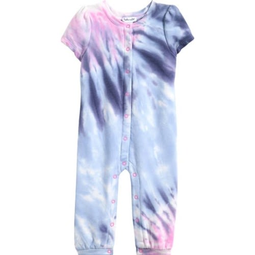 Blooming Tie Dye Fleece Romper, 0-3M