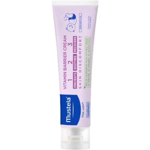 Mustela Baby Vitamin Barrier Cream - Diaper Rash Cream with Zinc Oxide - 108g | Prevents, Soothes, Recovers | Daily Use, Suitable from Birth | Tested by Dermatologists and Paediatricians