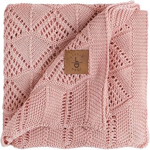 Hypoallergenic Baby Blanket - 30x40 Inches Pink, Oeko-TEX® Certified, Thermal-Regulating, Silky Soft Knit for Girls & Boys - Swaddle, Toddler, or Receiving Blanket