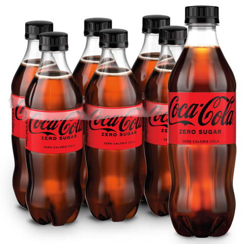 Coca-Cola Zero Sugar Sugar-Free Soda Pop, 16.9 fl oz Bottles, 6 Pack