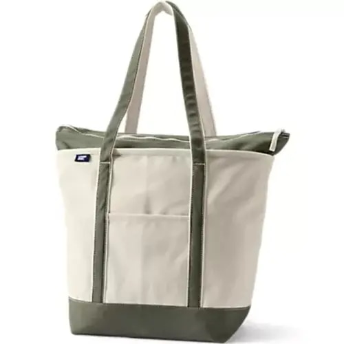 Medium 5 Pocket Open Top Canvas Tote Bag | Lands' End