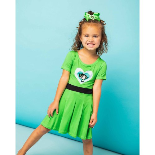 The Powerpuff Girls™ Buttercup Girls Pleated Dress & Shorts Set