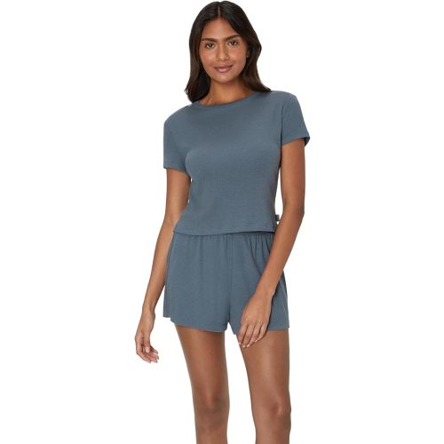 Hanes Women's Originals 2-Piece Lounge Set, Comfywear Supersoft Baby Doll Tee & Sleep Shorts Loungewear Set