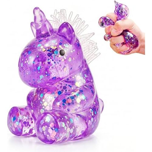 1Pcs Squishy Unicorn Stress Ball for Adults, Purple Stress Relief Ball