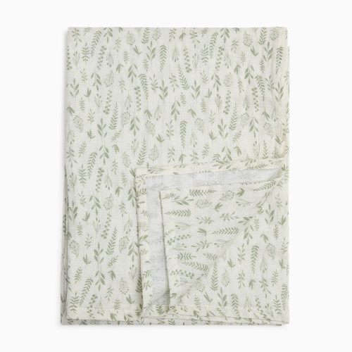 Tiny Kind Organic Cotton Muslin Swaddle Blanket - Multi Leaf Sage