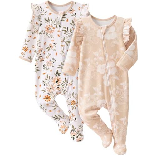 Yoofoss Baby Sleepers Baby Girl Clothes 100% Organic Cotton Pajamas for Newborn 0-3 3-6 6-9 Months Sleep and Play Pjs