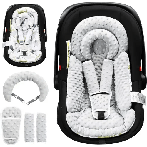 Infant Car Seat Insert with Removable Cushion for Baby Preemie Newborn Infant, Reversible carseat Insert Head Body Support Fits for Stroller, Baby Swing, Rocker, Bouncer, Bassinet - Grey