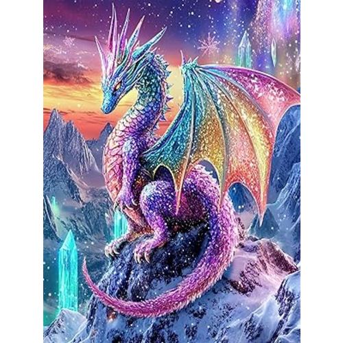 Meothan 5D Diamond Painting Kits for Adults Beginners Dragon Diamond Art Kits for Adoults DIY Full Round Paint with Diamond Art Dots Crystal Dragon Gem Art Painting Crafts Kits 11.8x15.7inch