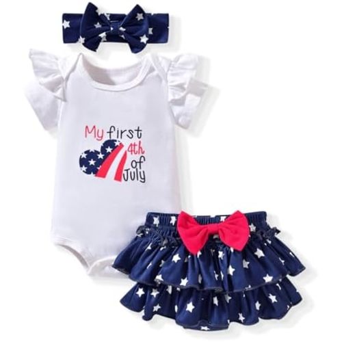 Aalizzwell Infant Baby Girls 4th of July Clothes