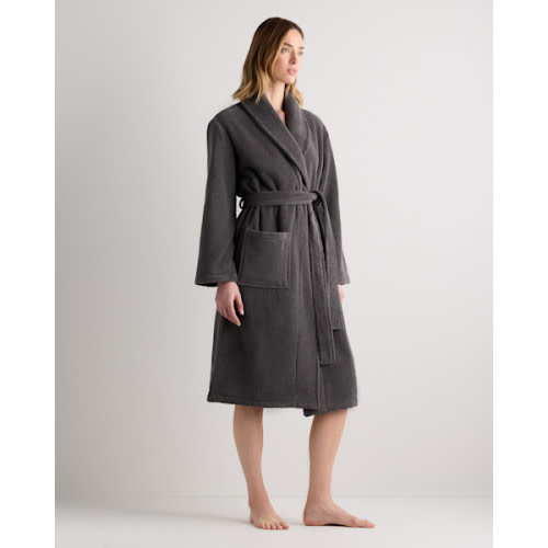 Turkish Cotton Terry Robe in Charcoal