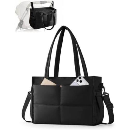 Marscamd Puffer Diaper Bag Tote with Stroller Straps, Baby Bag
