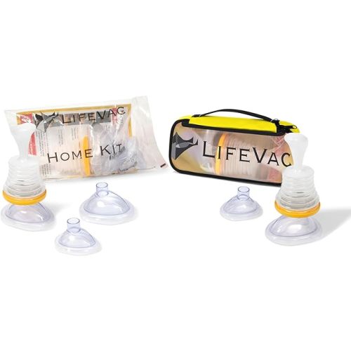 LifeVac Home & Yellow Travel Combo Kit - Portable Suction Rescue Device, First Aid Kit for Kids and Adults, Portable Airway Suction Device for Children and Adults