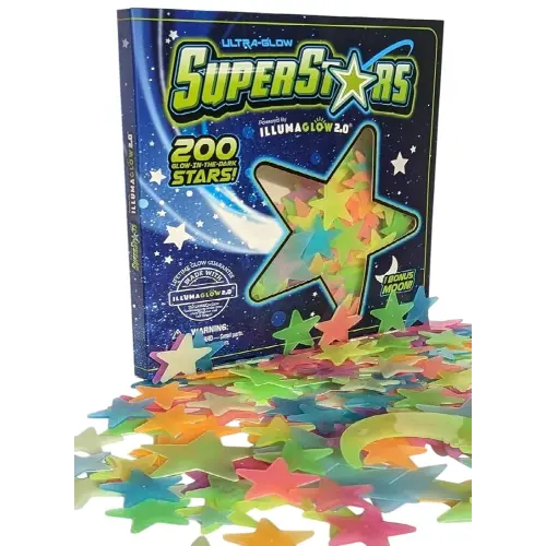 Glow in The Dark Stars - Includes Installation Material and Constellation Guide, 200 Glowstars and Bonus Moon, Only Glow Stars Stickers Powered by Our Trademarked Illumaglow2.0, Multi-Colored