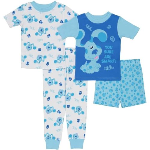 Nickelodeon Paw Patrol | Baby Shark | Blue's Clues & You 4-Piece Snug-fit Cotton Pajama Set, Soft & Cute for Kids