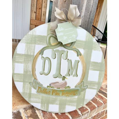 Duck Hunting Baby Boy Announcement Door Hanger