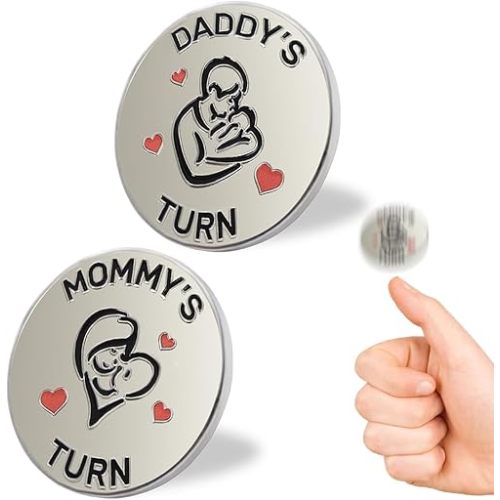 Lovely New Parent Decision Coin as New Parents Gifts for Couples, Double-Sided Coin as New Baby Gifts, Funny Gifts for New Mom Dad