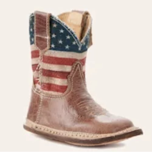 Roper Infant Cowbaby American Flag Square Toe Boot