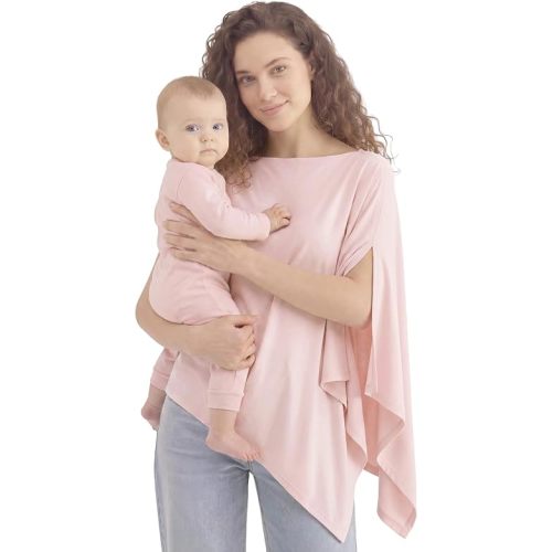 PATPAT Bamboo Viscose Nursing Cover, Breathable Poncho, Blush Pink