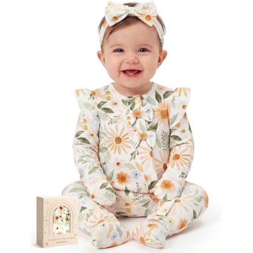 Yoofoss Baby Pajamas Rayon Made From Bamboo Sleepers, Baby Girl Clothes Newborn 0-3 3-6 6-9 Months Footed Pjs, Soft