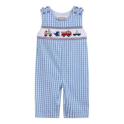 Lil cactus Baby Boys Gingham Smocked Overalls