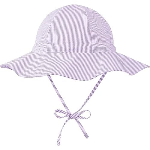 Zando UPF 50+ Baby Sun Hat for Baby Girl Boy 0-4T - Wide Brim Toddler Bucket Hat Adjustable Strap Infant Hats for Outdoor