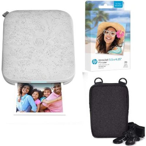 HP Sprocket 3x4 Portable Printer - Instant Photo Printer, Album, Zink Paper & Scissors Bundle