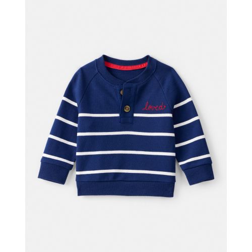 Baby Boy Striped Long-Sleeve Pullover Sweatshirt - Navy - OshKosh B'gosh | Carter's