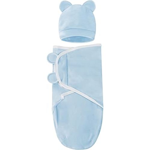 Baby Swaddle Sleep Sacks with Hats for 0-3 Months Baby Swaddle Blanket Wrap Newborn Swaddles Sack for Baby Boy Girl