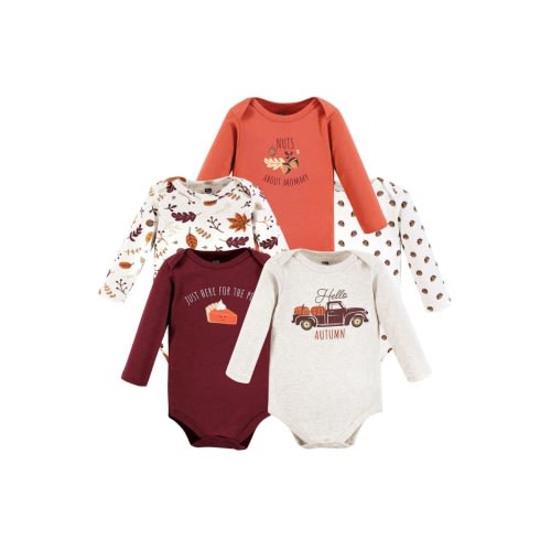 Cotton Long-Sleeve Bodysuits 5-Pack