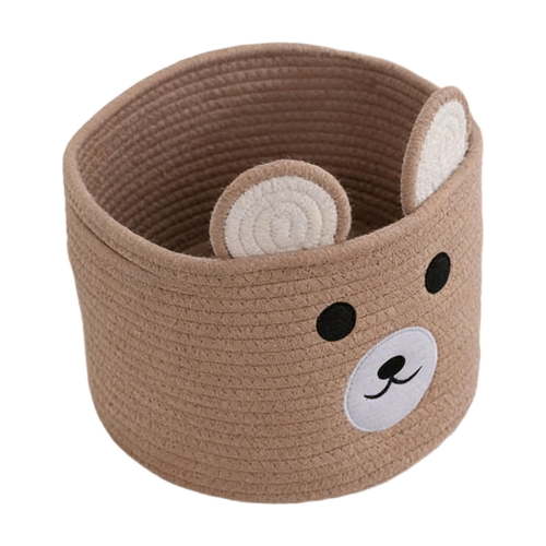 Bear Laundry Baskets Laundry Hamper Storage Baskets with Handles,Decorative Basket for Living Room,Woven Storage Basket for Toys Bin Pillows Blankets Clothes, Brown