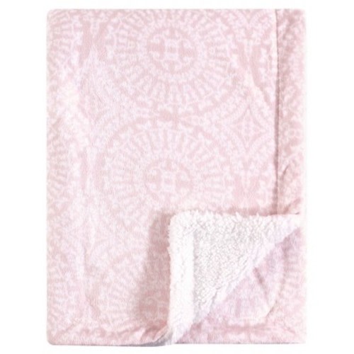 Yoga Sprout Unisex Baby Mink and Faux Shearling Plush Blanket, Scroll, One Size