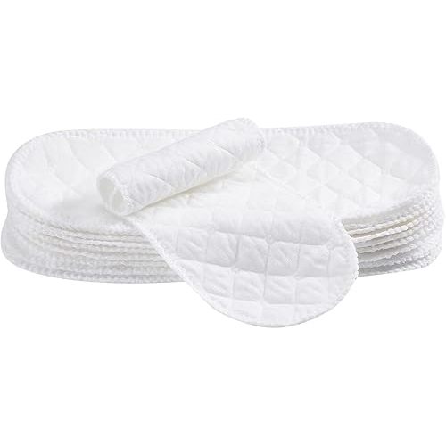 10PCS Three-Layers Cotton Diaper Reusable Solid Casual Infant Baby Cloth Diaper Covers Nappy Liners Insert (Three Layers - S, 30x11cm / 11.81x4.33in)