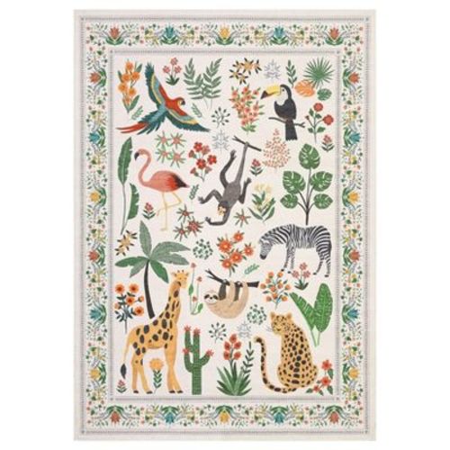 Washable Animal Living Room Rug with Non Slip Vintage Design, Soft Low Pile Large Carpet for Bedroom, Nursery, Dining Room, Farmhouse, Playroom